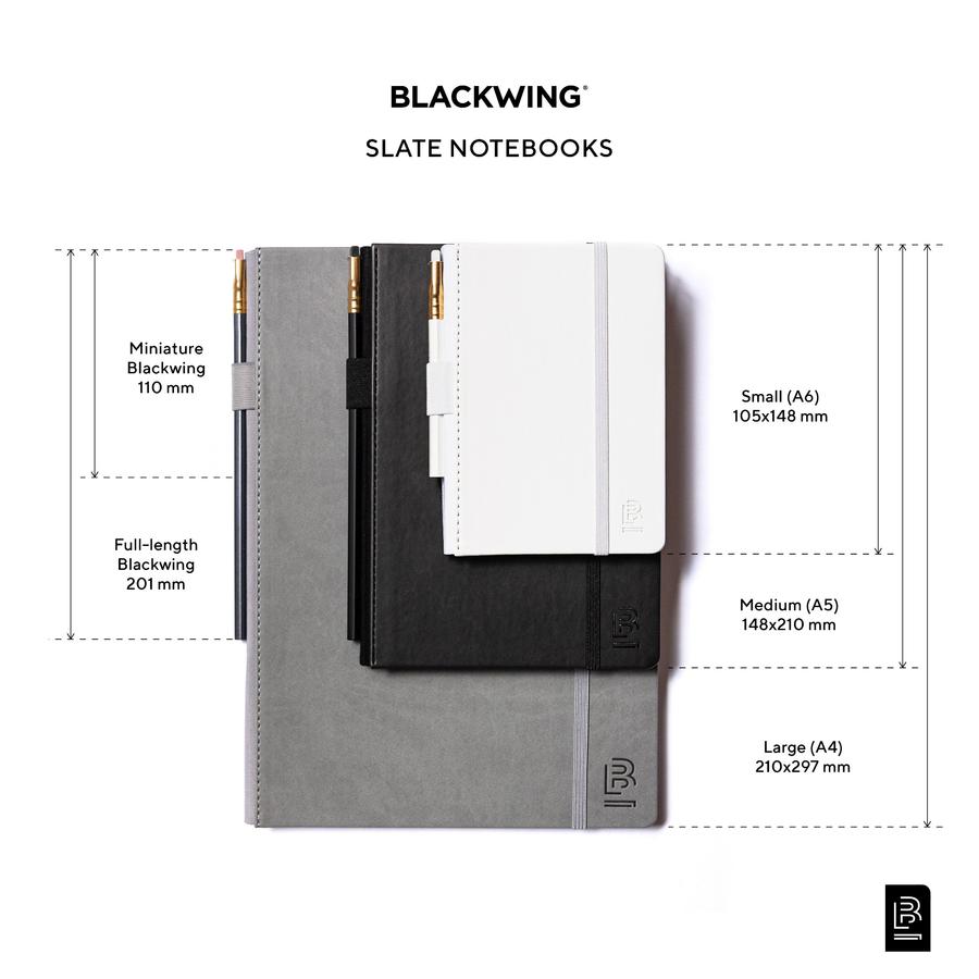 Blackwing Large Slate Notebook - Black Cover - Plain