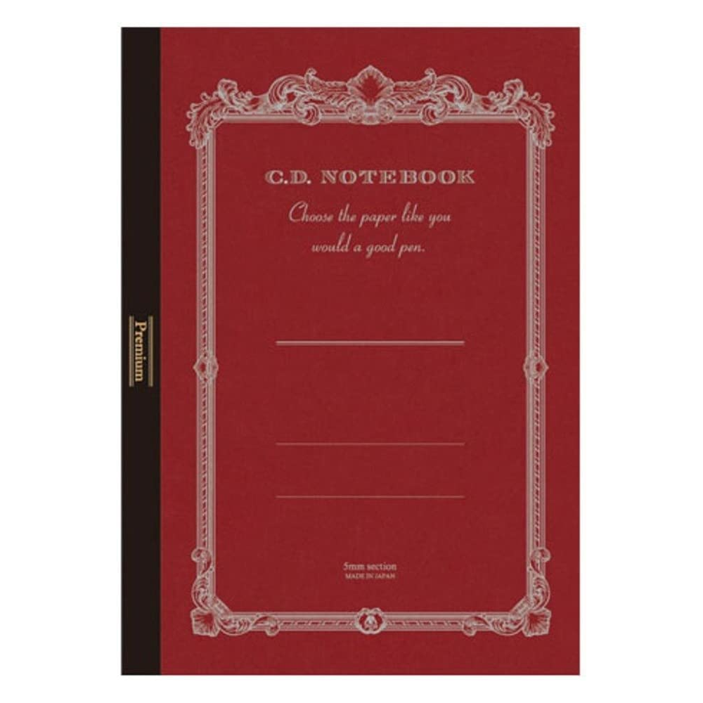 Apica Premium CD Notebook - Red - Grid - A4