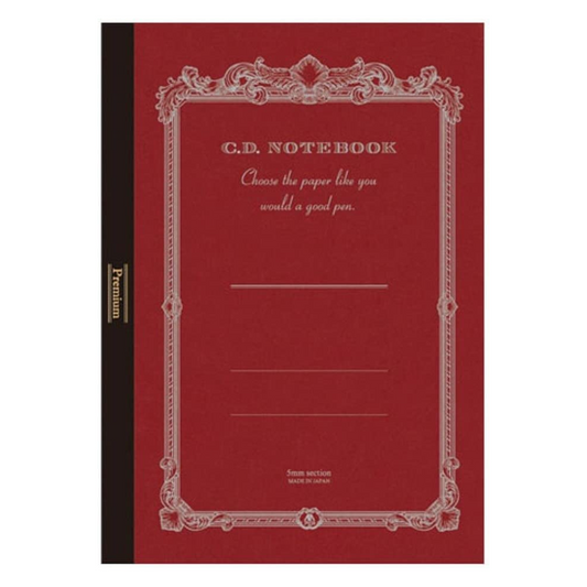 Apica Premium CD Notebook - Red - Grid - A4